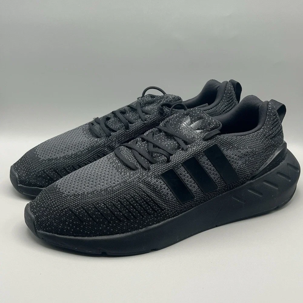 2022 Adidas Swift Run 22 Dark Grey Black Running Shoes - Men's Size 12 USED